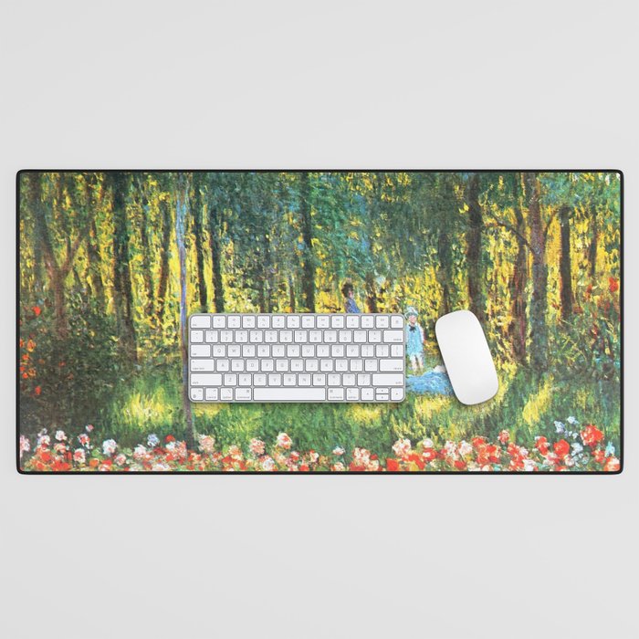 Claude Monet The Artist's Family In The Garden Desk Mat Gallery Image 1