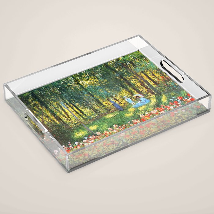 Claude Monet The Artist's Family In The Garden Acrylic Tray Gallery Image 1