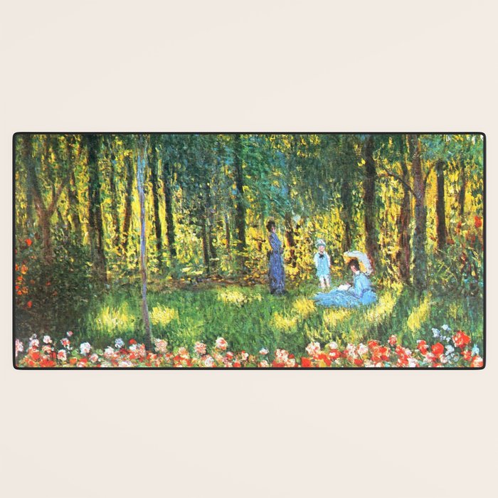 Claude Monet The Artist's Family In The Garden Desk Mat Gallery Image 3