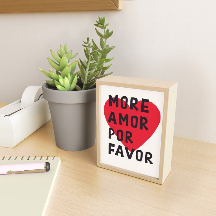 More Amor Por Favor in Black & White Mini Art Print Gallery Image 2