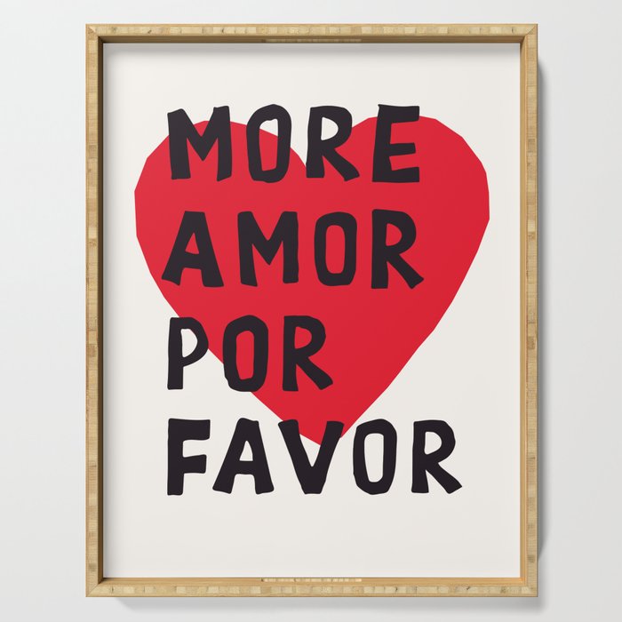 More Amor Por Favor in Black & White Serving Tray Gallery Image 1