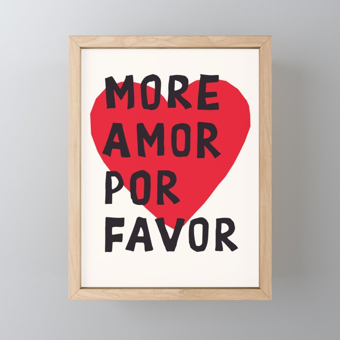 More Amor Por Favor in Black & White Mini Art Print Gallery Image 1