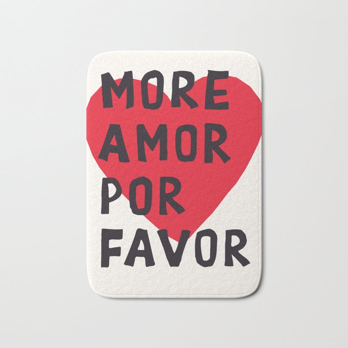 More Amor Por Favor in Black & White Bath Mat Gallery Image 1
