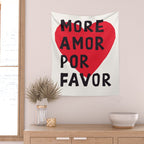 More Amor Por Favor in Black & White Wall Tapestry Gallery Image 2