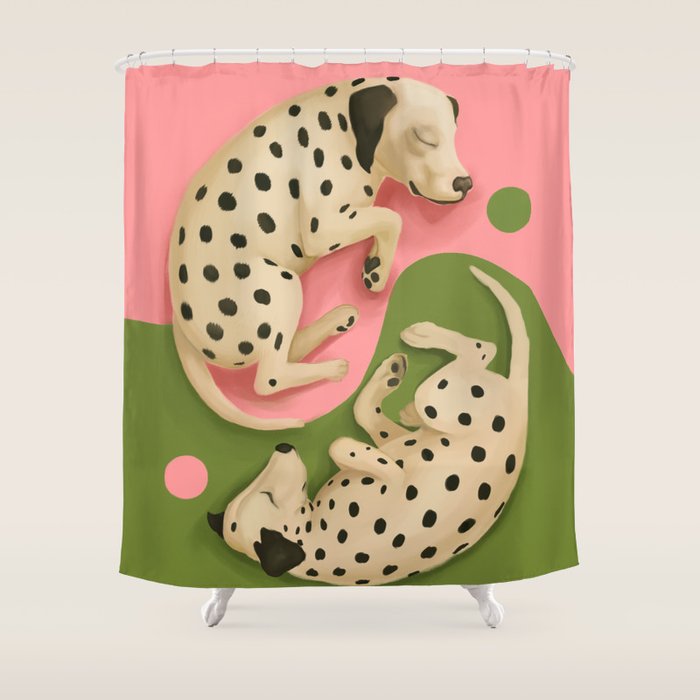 Yin and Yang Dalmatians Shower Curtain Gallery Image 1