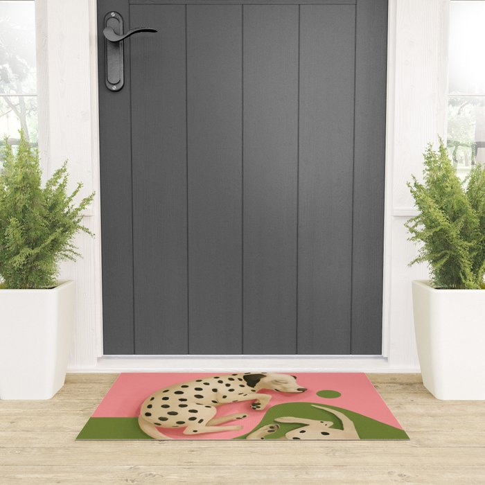Yin and Yang Dalmatians Welcome Mat Gallery Image 3