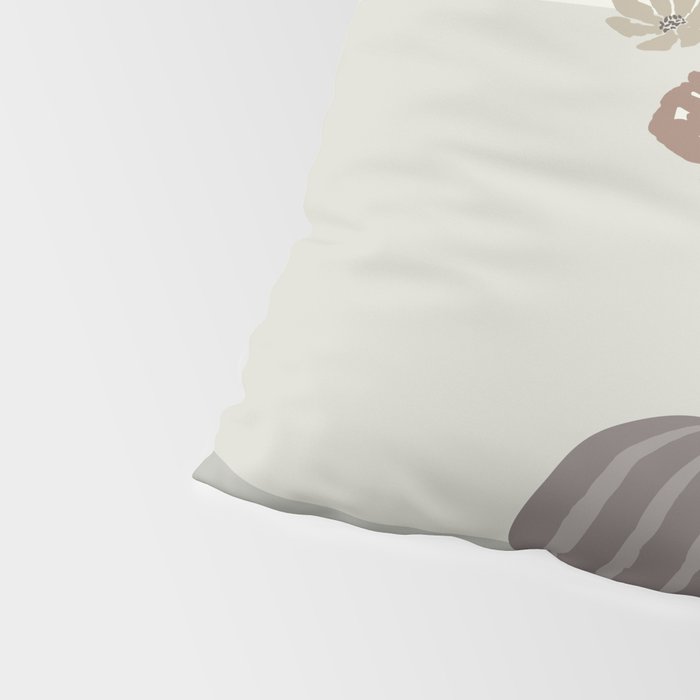 Wildflower bouquet in vase illustration - pantone brown mocha mousse Pillow Sham Gallery Image 4