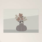 Wildflower bouquet in vase illustration - pantone brown mocha mousse Welcome Mat Gallery Image 1