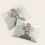 Wildflower bouquet in vase illustration - pantone brown mocha mousse Pillow Sham Gallery Image 3