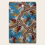 Authentic Aboriginal Art - Wetland Dreaming Cutting Board Gallery Image 1