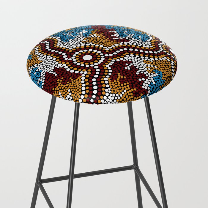 Authentic Aboriginal Art - Wetland Dreaming Stool Gallery Image 2