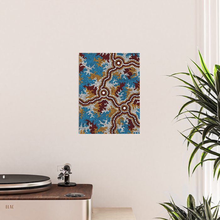 Authentic Aboriginal Art - Wetland Dreaming Poster Gallery Image 2