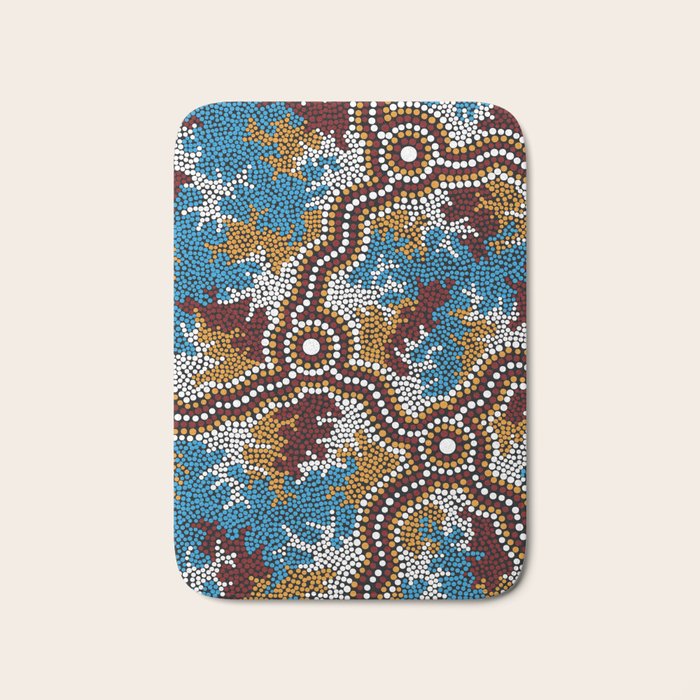 Authentic Aboriginal Art - Wetland Dreaming Bath Mat Gallery Image 1