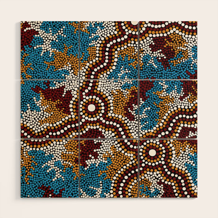 Authentic Aboriginal Art - Wetland Dreaming Wood Wall Art Gallery Image 1