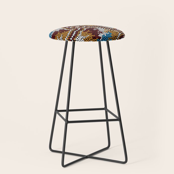 Authentic Aboriginal Art - Wetland Dreaming Stool Gallery Image 1