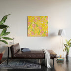 Coastal Oysters on the Beach in Lemon Yellow & Peach Wood Wall Art Gallery Image 2