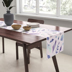 Modern blush pink navy blue purple watercolor floral Table Runner Gallery Image 2