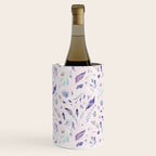 Modern blush pink navy blue purple watercolor floral Wine Chiller Gallery Image 2