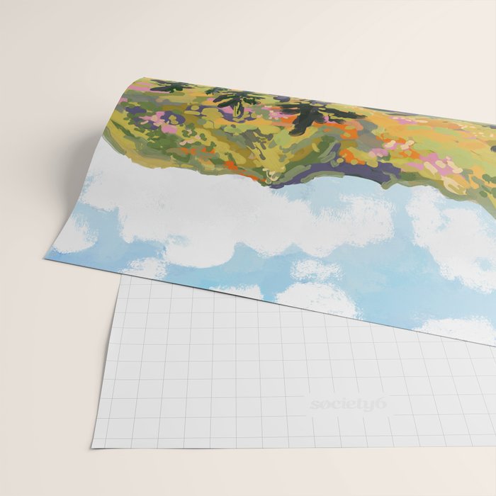 Floral Landscape illustration Wrapping Paper Gallery Image 2