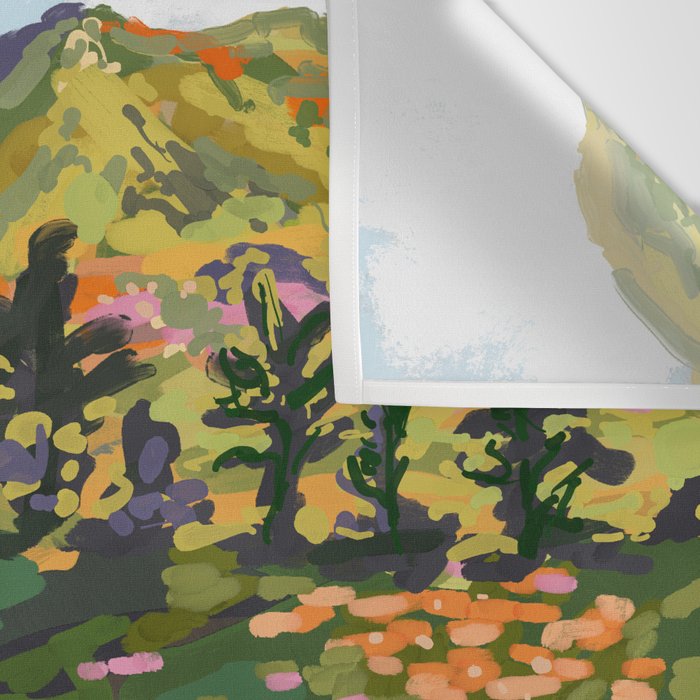 Floral Landscape illustration Wall Tapestry Gallery Image 3