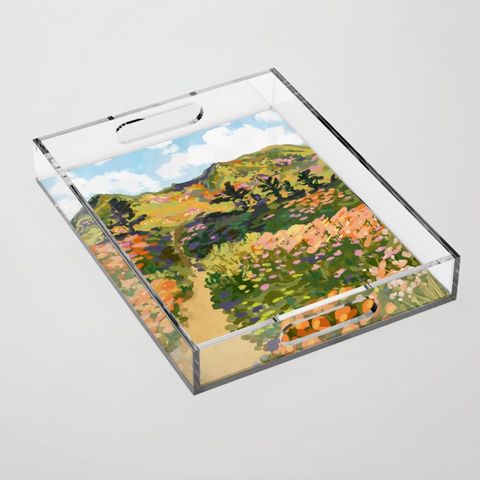 Floral Landscape illustration Acrylic Tray Gallery Image 1