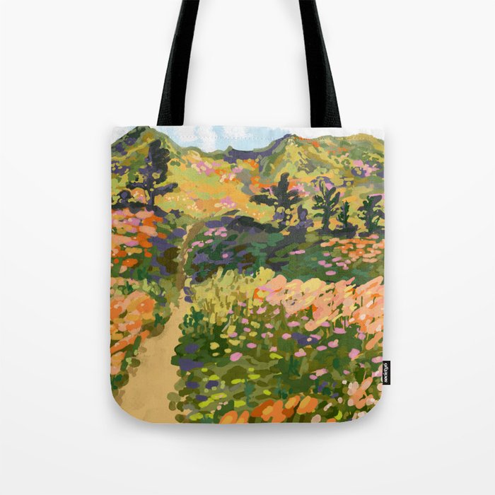 Floral Landscape illustration Tote Bag Gallery Image 1