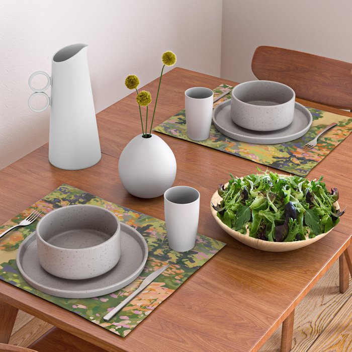 Floral Landscape illustration Placemat Gallery Image 2