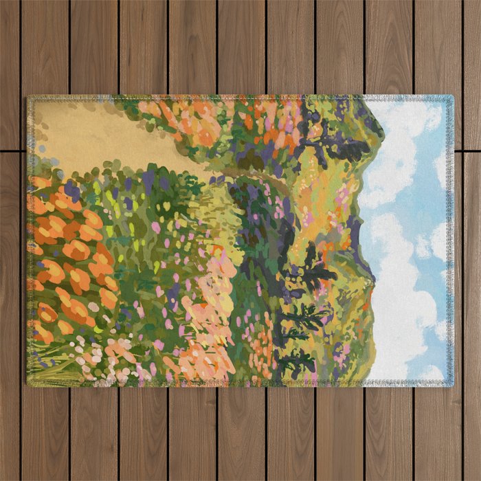 Floral Landscape illustration Outdoor Rug Gallery Image 1