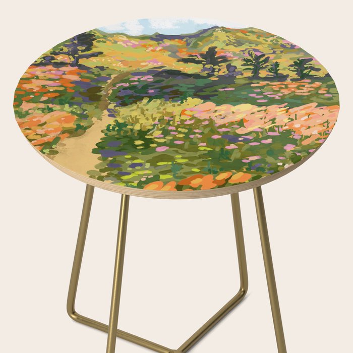 Floral Landscape illustration Side Table Gallery Image 2