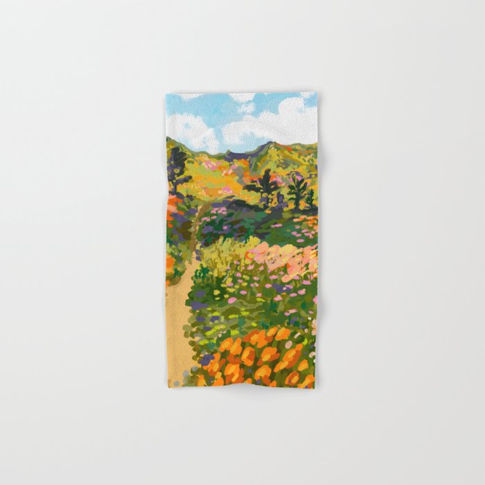 Floral Landscape illustration Bath Towel Gallery Image 1