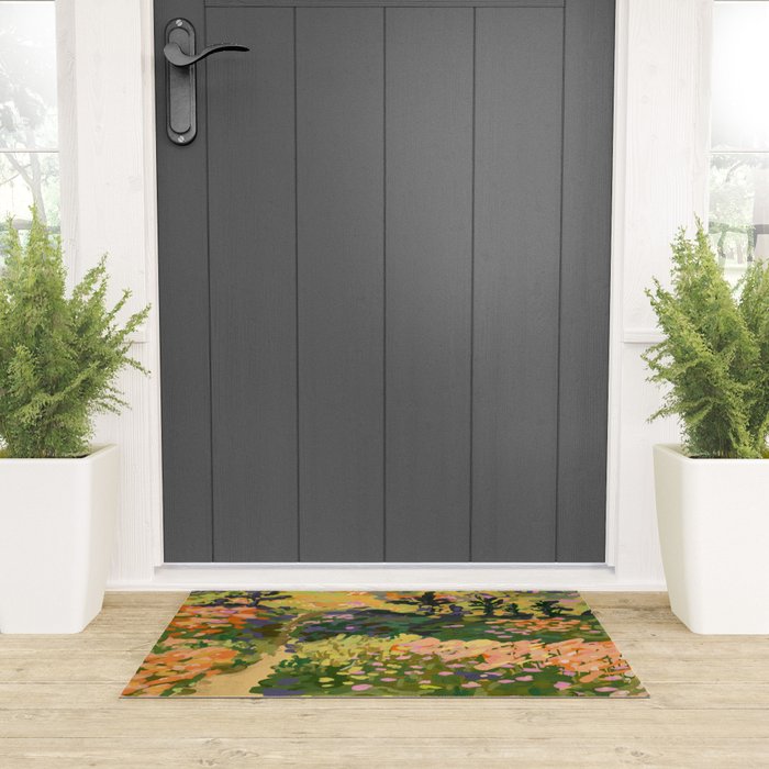 Floral Landscape illustration Welcome Mat Gallery Image 3
