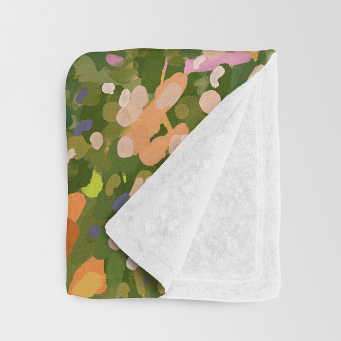 Floral Landscape illustration Throw Blanket Gallery Image 3