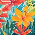 Modern Tropical Escape Vibrant Watercolor Flowers Coffee Mug Gallery Image 2