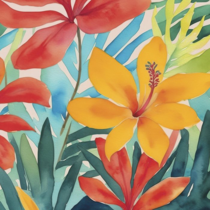 Modern Tropical Escape Vibrant Watercolor Flowers Coffee Mug Gallery Image 2