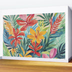 Modern Tropical Escape Vibrant Watercolor Flowers Wall Mural Gallery Image 2