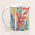 Modern Tropical Escape Vibrant Watercolor Flowers Coffee Mug Gallery Image 3
