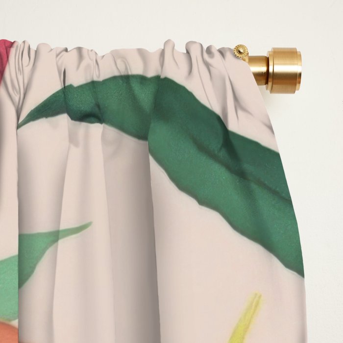 Modern Tropical Escape Vibrant Watercolor Flowers Window Curtain Gallery Image 2