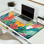 Modern Tropical Escape Vibrant Watercolor Flowers Desk Mat Gallery Image 2