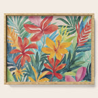 Modern Tropical Escape Vibrant Watercolor Flowers Serving Tray Gallery Image 1