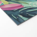 Modern Tropical Escape Vibrant Watercolor Flowers Welcome Mat Gallery Image 2
