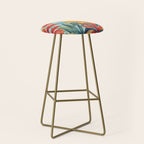 Modern Tropical Escape Vibrant Watercolor Flowers Stool Gallery Image 2