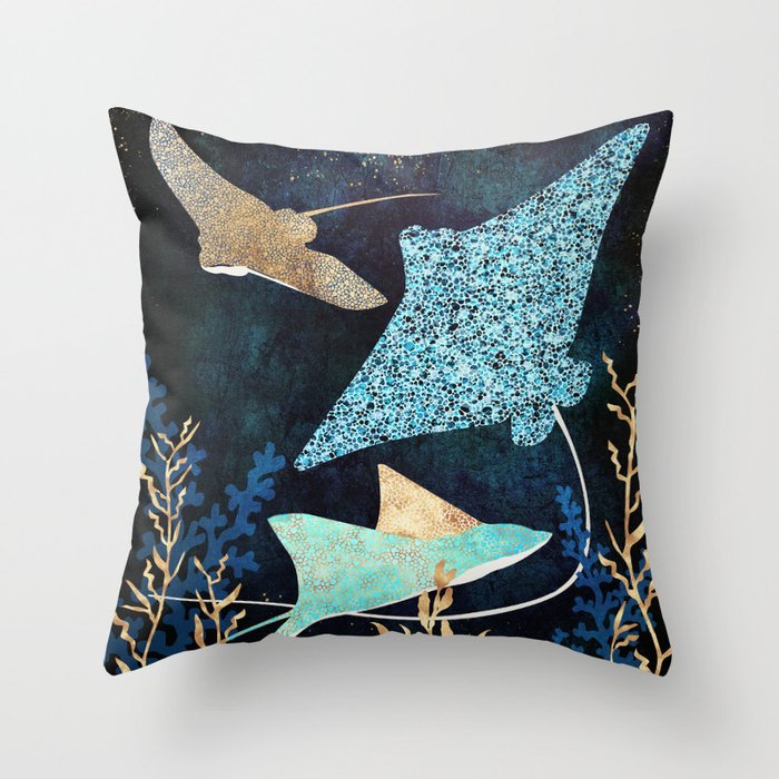 Metallic Stingray II Throw Pillow Gallery Image 6
