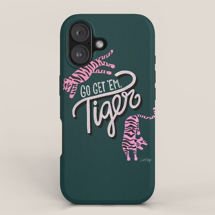 Go Get 'Em Tiger - Teal iPhone Case Gallery Image 1