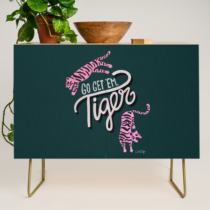 Go Get 'Em Tiger - Teal Credenza Gallery Image 1