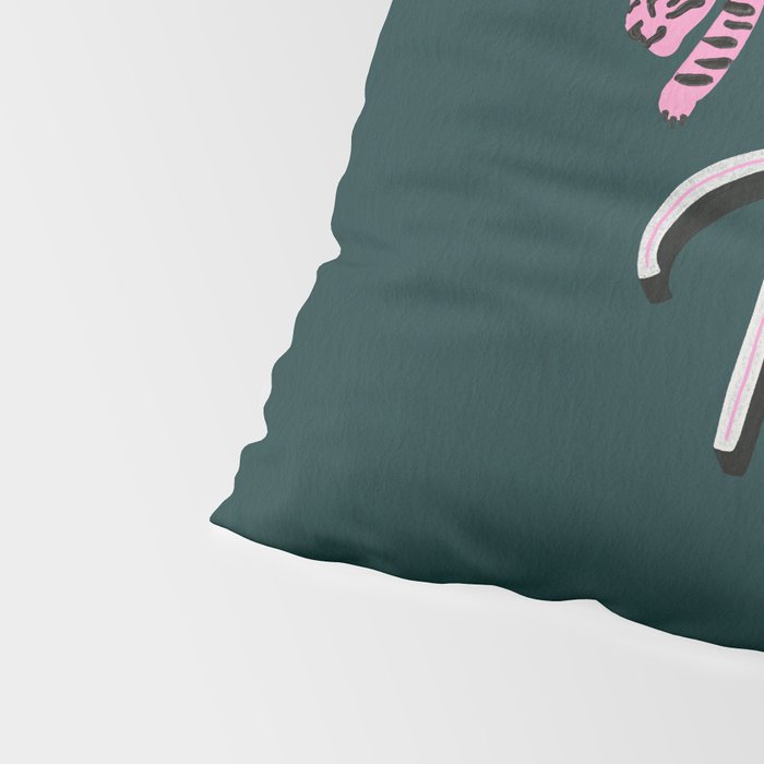 Go Get 'Em Tiger - Teal Pillow Sham Gallery Image 4