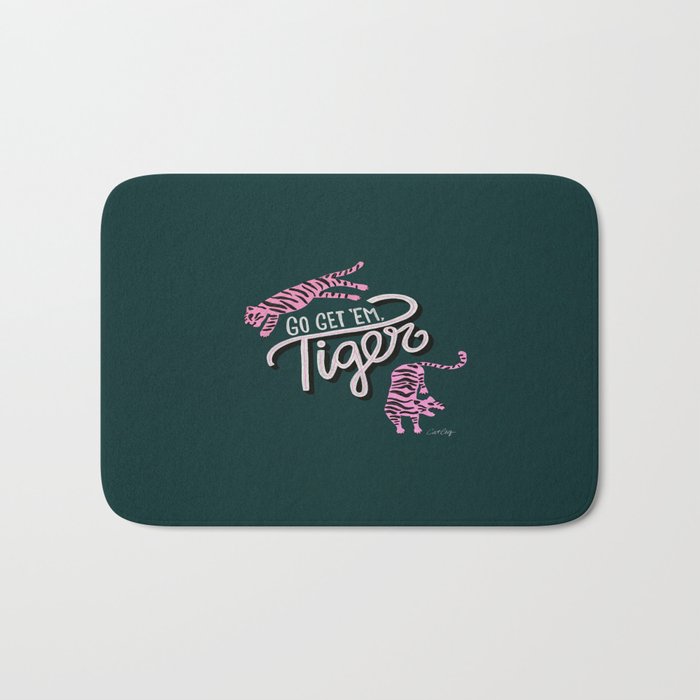 Go Get 'Em Tiger - Teal Bath Mat Gallery Image 1