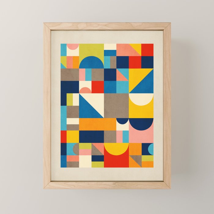 Bright Colorful Geometric Modern Vibrant Art Mini Art Print Gallery Image 1