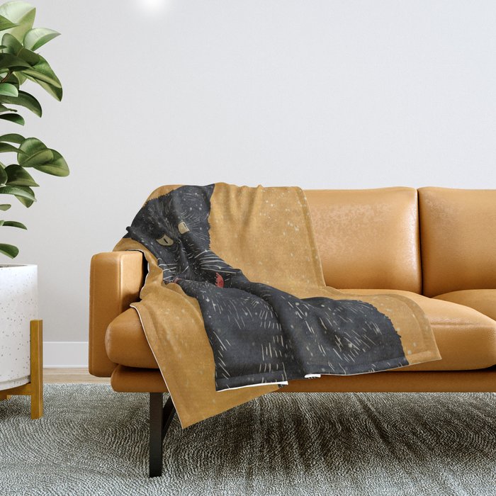 Black Cat 7 Throw Blanket Gallery Image 1
