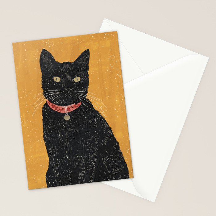 Black Cat 7 Stationery Card Gallery Image 2