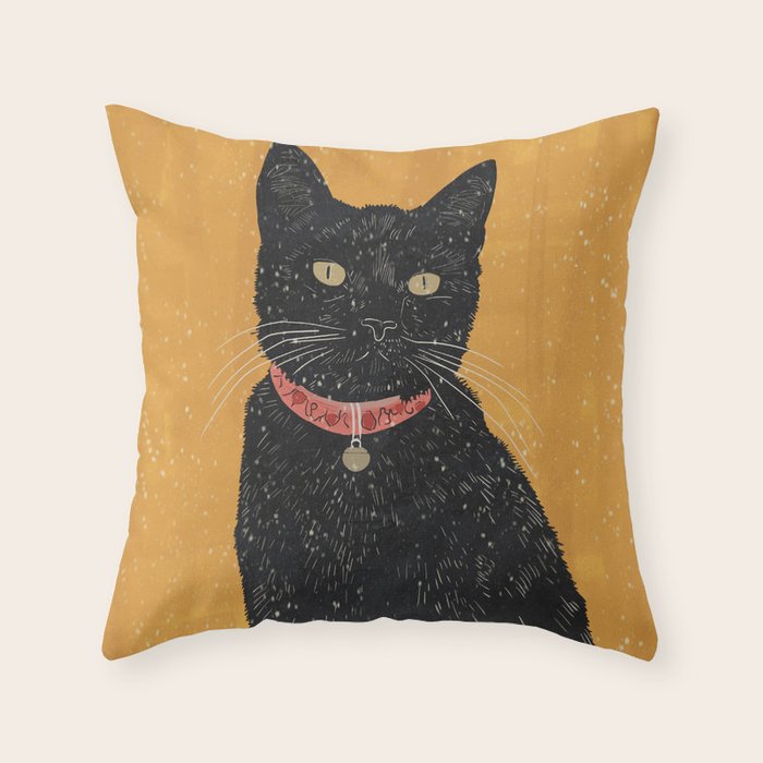 Black Cat 7 Throw Pillow Gallery Image 6